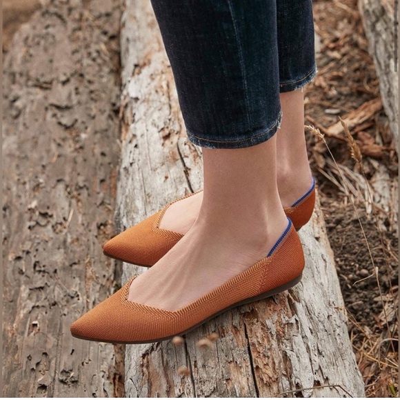 Rothy's The Point in Fawn Ballet Flat Amber Rust - Picture 2 of 10